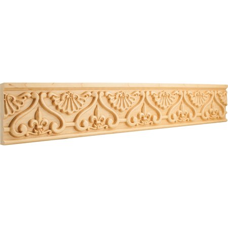 HARDWARE RESOURCES 7/8"Dx4"H Cherry Fleur-de-lis Hand Carved Moulding HCM12CH